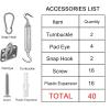 imageAmagenix Shade Sail Hardware Kit for Triangle Sun Shade Sail Installation 5 Inch 304 Grade Stainless Steel Hardware for Patio Garden Outdoors 30PcsRectangular Hardware