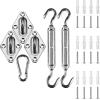 imageAmagenix Shade Sail Hardware Kit for Triangle Sun Shade Sail Installation 5 Inch 304 Grade Stainless Steel Hardware for Patio Garden Outdoors 30PcsTriangular Hardware