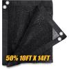 imageAmagenix 50 Black Shade Cloth 10x14 FT Resistant Garden Sun Shade Netting with Reinforced Grommets for Greenhouse Plant Cover Barn Kennel and Pergola Shade Cover