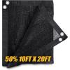 imageAmagenix 50 Black Shade Cloth 10x20 FT Resistant Garden Sun Shade Netting with Reinforced Grommets for Greenhouse Plant Cover Barn Kennel and Pergola Shade Cover
