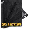 imageAmagenix 50 Black Shade Cloth 65x10 FT Resistant Garden Sun Shade Netting with Reinforced Grommets for Greenhouse Plant Cover Barn Kennel and Pergola Shade Cover