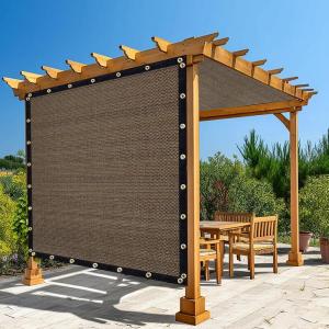 imageAmagenix 90 Mocha Sun Shade Cloth with Grommets 8X 12 Sun Screens Pergola Shade Cover Canopy for Outdoor Garden Patio Porch