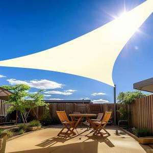 imageAmagenix Cream 12X12X12 Curved Triangle Sun Shade Sails Canopy 95 UV Block Breathable Cover for Outdoor Patio Garden ampamp Backyard  Custom Sizes Made