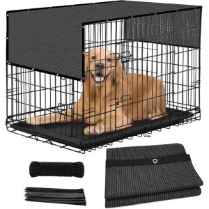 imageAmagenix Dark Grey Sun Shade Cloth with Grommets 2X7ft 90 UV Block Dog Crate Cover for Outdoor House Chicken Coop Pet Playpen Greenhouse Porch CMGNPET02 incliuding Zip Ties We Customized