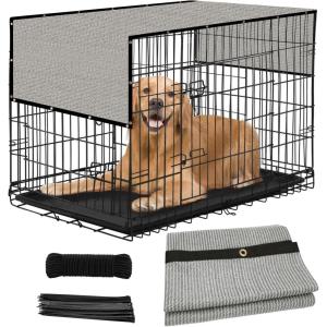 imageAmagenix Light Grey Sun Shade Cloth with Grommets 2X7ft 90 UV Block Dog Crate Cover for Outdoor House Chicken Coop Pet Playpen Greenhouse Porch CMGNPET02 incliuding Zip Ties We Customized