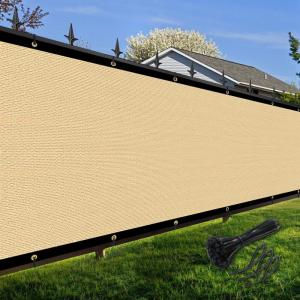 imageAmagenix Privacy Fence ScSand 4x 50Custom Size Mesh Fencing Shade Cover with Brass rommets Heavy Duty Protective Covering for Outdooor Garden BackyardSand