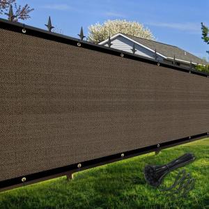 imageAmagenix Privacy Fence Scocha 4x 50Custom Size Mesh Fencing Shade Cover with Brass Mrommets Heavy Duty Protective Covering for Outdooor Garden BackyardMocha
