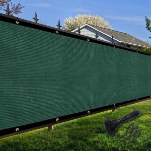 imageAmagenix Privacy Fence Screen 4x 50Custom Size Mesh Fencing Shade Cover with Brass Grommets Heavy Duty Protective Covering for Outdooor Garden BackyardDark Green