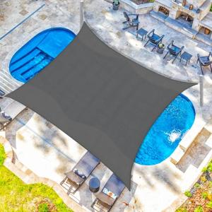 imageAmagenix Shade Sail  Custom Size Dark Grey Shade Sail Canopy Curved Outdoor Patio Awning 7X13 Custom Size Breathable Fabric with 95 UV Block for Garden Backyard