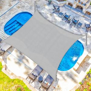 imageAmagenix Shade Sail  Custom Size Light Grey Shade Sail Canopy Curved Outdoor Patio Awning 7X13 Custom Size Breathable Fabric with 95 UV Block for Garden Backyard