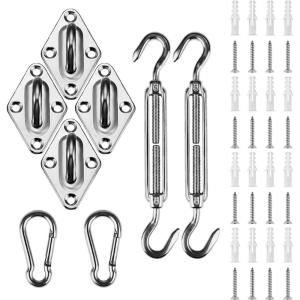 imageAmagenix Shade Sail Hardware Kit for Triangle Sun Shade Sail Installation 5 Inch 304 Grade Stainless Steel Hardware for Patio Garden Outdoors 30PcsRectangular Hardware