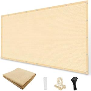 imageAmagenix Sun Shade Cloth Privacy Screen with Grommets 90 Sunblock Shade Pergola Replacement Shade Cover Canopy for Outdoor Patio Garden10 x 12 Wheat