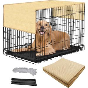 imageAmagenix Wheat Sun Shade Cloth with Grommets 2X7ft 90 UV Block Dog Crate Cover for Outdoor House Chicken Coop Pet Playpen Greenhouse Porch CMGNPET02 incliuding Zip Ties We Customized