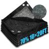 imageAmagenix 70 Black Shade Cloth Resistant Garden Sun Shade Netting 10 FT x 20 FT Durable Mesh Tarp with Reinforced Grommets for Greenhouse Plant Cover Barn Kennel