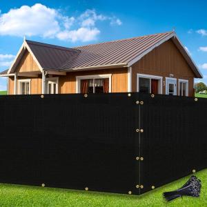 imageAmagenix Privacy Screen Fence 3x1Customized Mesh Fencing Shade Cover with Brass Grommets Heavy Duty Protective Covering for Deck Patio Backyard Outdoor Pool Porch Railing Black