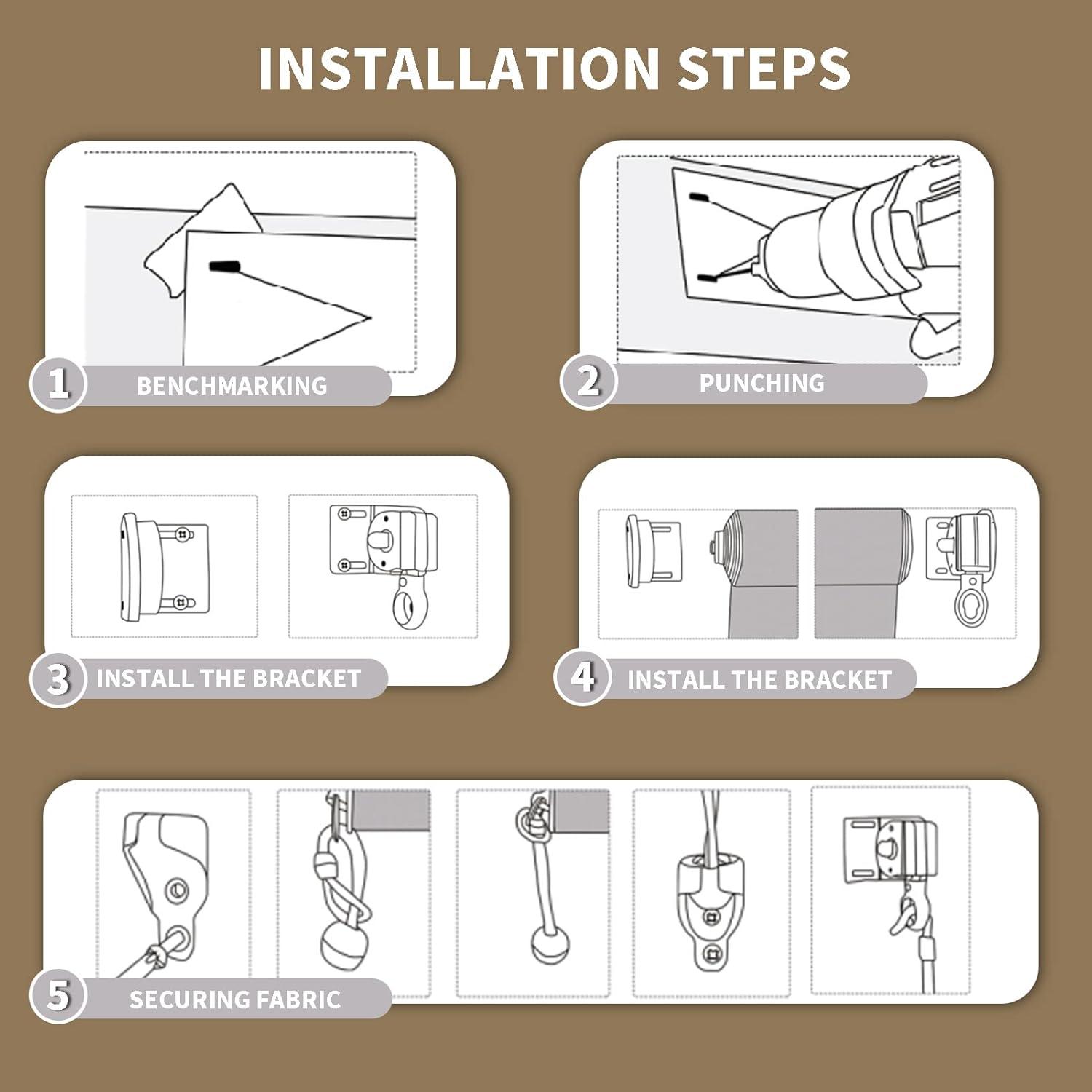 imageAmagenix Outdoor Roller Shades 8W x 6H Sesame Exterior Cordless Patio Shades Roll up Outdoor Blinds for Porch Gazebo Spliced of Two SectionsMochacordless