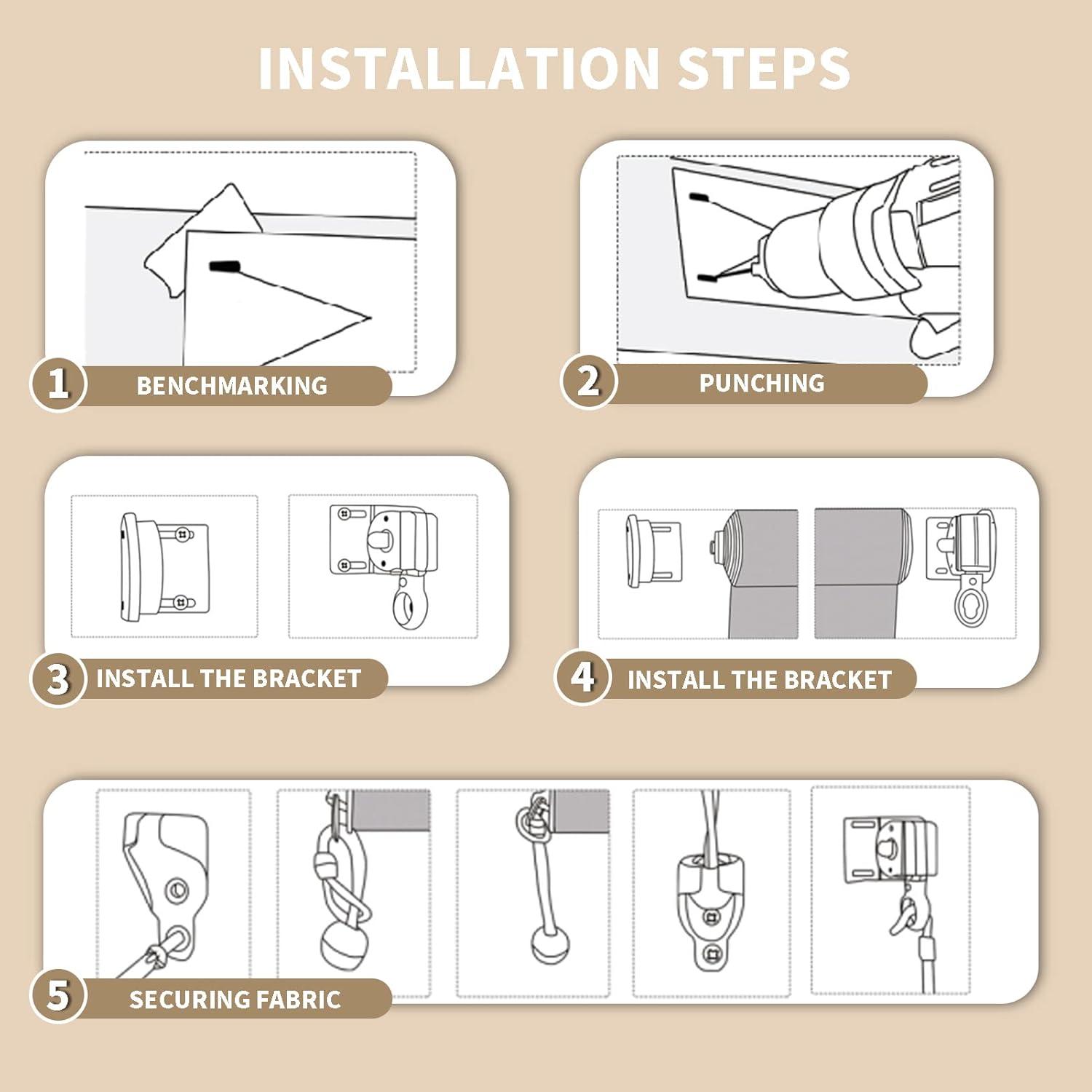 imageAmagenix Outdoor Roller Shades 8W x 6H Sesame Exterior Cordless Patio Shades Roll up Outdoor Blinds for Porch Gazebo Spliced of Two SectionsSesamecordless
