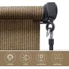 imageAmagenix Outdoor Roller Shades 8W x 6H Sesame Exterior Cordless Patio Shades Roll up Outdoor Blinds for Porch Gazebo Spliced of Two SectionsCoffee Browncordless