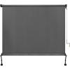 imageAmagenix Outdoor Roller Shades 8W x 6H Sesame Exterior Cordless Patio Shades Roll up Outdoor Blinds for Porch Gazebo Spliced of Two SectionsGraycordless