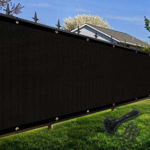 image:imageAmagenix Privacy Fence Screen 0 8x 2 5 Black Mesh Fencing Shade Cover with Brass Grommets Heavy Duty Protective Covering for Wall Outdooor Garden Yard Backyard Patio